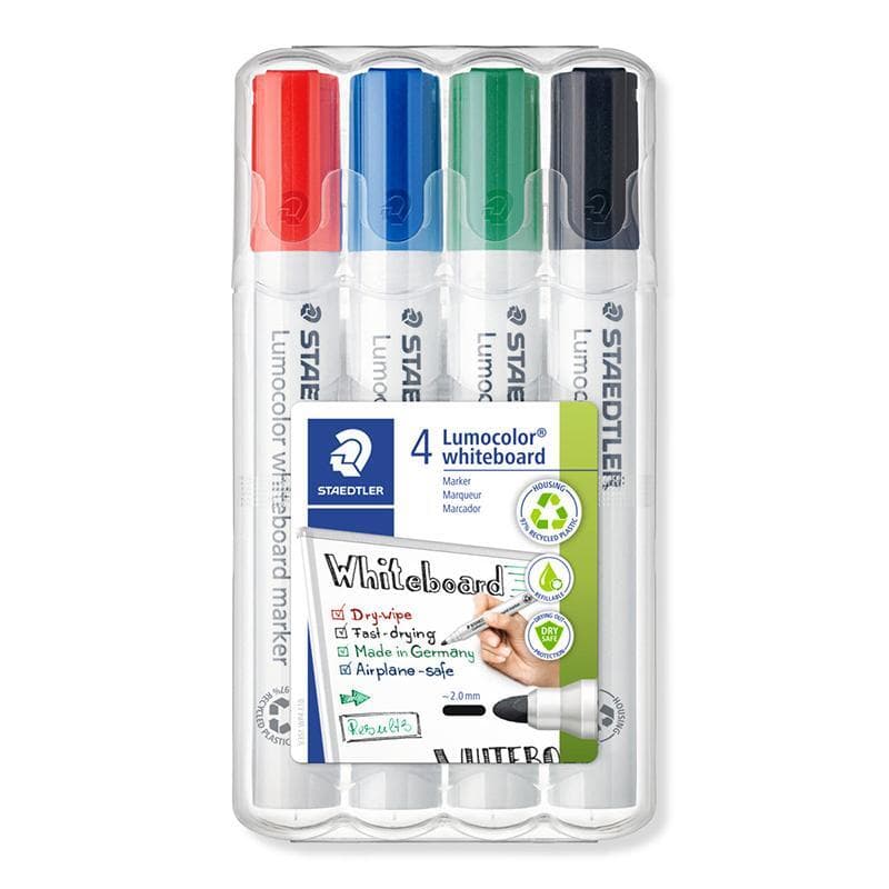 Lumocolor Whiteboard Marker Bullet 351 - Box Of 4 In Asstd. Colours