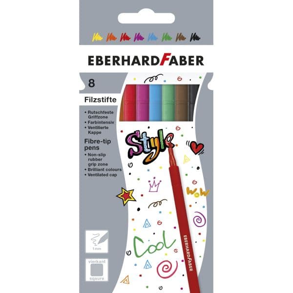 Felt tip pens, set of 8